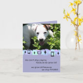 Carte Jack Russell voeux d'anniversaire (Fleur jaune)