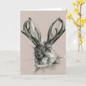 Carte Jackalope Anniversaire Personnalisé (Fleur jaune)