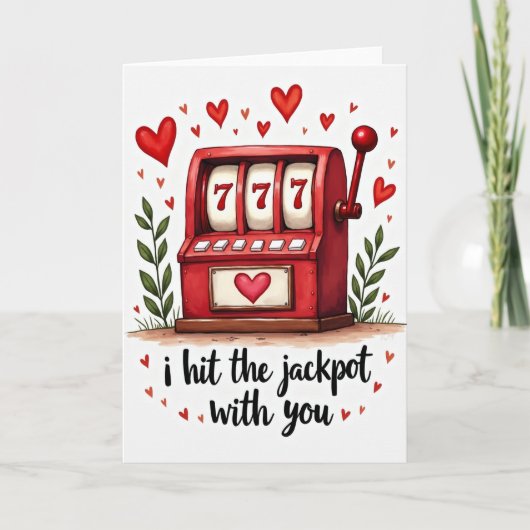 Carte Jackpot Amour Machine à Sous (Devant)