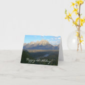 Carte Jackson Hole Mountains Joyeux anniversaire (Fleur jaune)