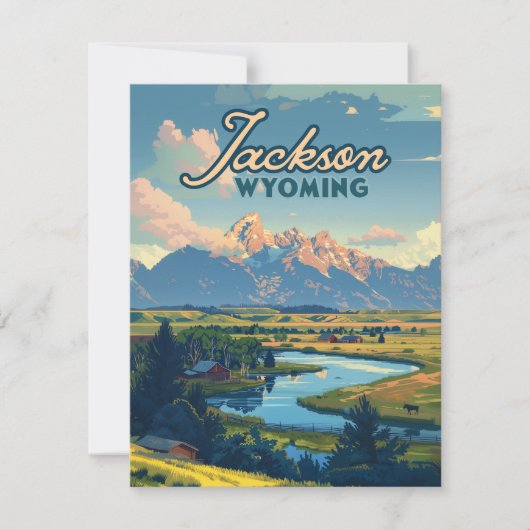 Carte Jackson Hole Wyoming Ranch Tetons Mountains (Devant)