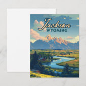Carte Jackson Hole Wyoming Ranch Tetons Mountains (Devant / Derrière)