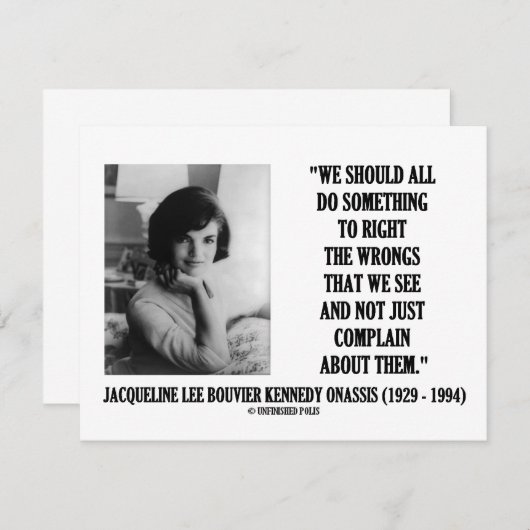Carte Jacqueline Kennedy Droite Les Mauvais Citations Pl (Devant / Derrière)