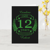Carte Jade Gemstone mariage anniversaire 12 ans (Fleur jaune)