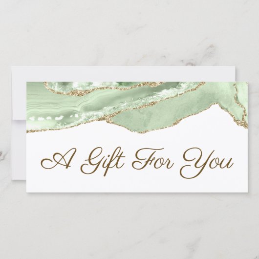 Carte Jade Green agate certificat cadeau (Devant)