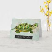 Carte Jade Turtle Anniversaire (Fleur jaune)
