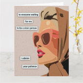 Carte J'admire votre patience (Fleur jaune)