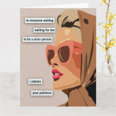 Carte J'admire votre patience (Fleur jaune)