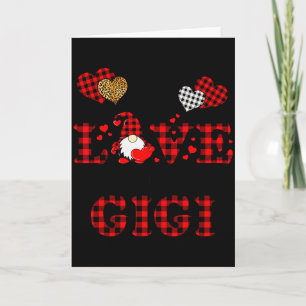 Carte J'adore être un Gigi Gnomes carreau rouge cœur Val