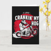 Carte J'adore Faire Démarrer Mon Motard de Hog (sur le d (Fleur jaune)