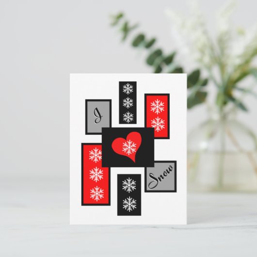 Carte J'adore la neige (Debout devant)