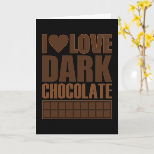 Carte J'adore le chocolat noir (Fleur jaune)