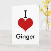 Carte J'adore (♥) le gingembre (Fleur jaune)