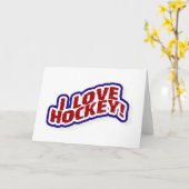 Carte J'adore le hockey (Fleur jaune)