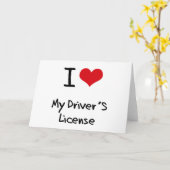 Carte J'adore le permis de conduire de mon conducteur (Fleur jaune)