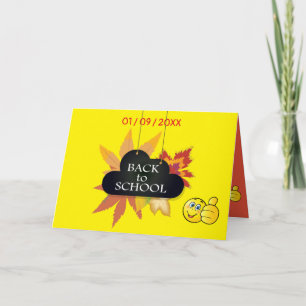 Carte J'adore l'école. Retour à l'école. Dessin animé