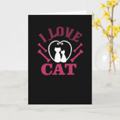 Carte J'adore les chats (Fleur jaune)