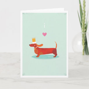 Carte J'adore les chiens saucisses
