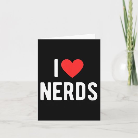 Carte J'adore les nerds Drôle Geek Graphique Cœur Nerd  (Devant)