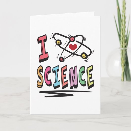 Carte J'adore les sciences (Devant)