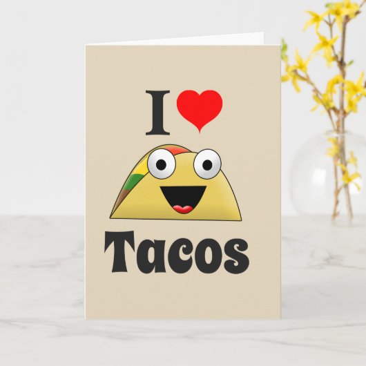 Carte J'adore les Tacos (Fleur jaune)
