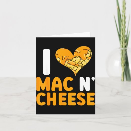 Carte J'adore Mac N' Cheese Drôle Mac Et Fromage  (Devant)