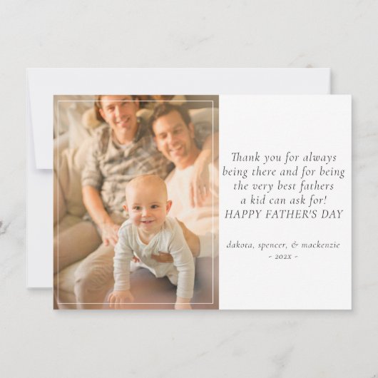 Carte J'adore mes papas | Rainbow Heart Pride Fête des p (Dos)