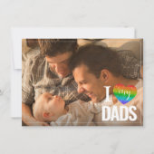 Carte J'adore mes papas | Rainbow Heart Pride Fête des p (Devant)