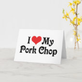 Carte J'adore mon côtelette de porc (Fleur jaune)