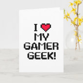 Carte J'adore mon Gamer Geek (Fleur jaune)