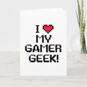 Carte J'adore mon geek du jeu vidéo