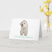 Carte J'adore mon petit chien blanc - Havanais (Fleur jaune)