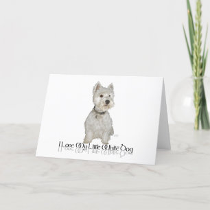 Carte J'adore mon petit chien blanc - Westie