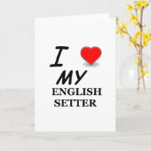 Carte J'adore mon setter anglais (Fleur jaune)