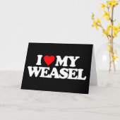 CARTE J'ADORE MON WEASEL (Fleur jaune)