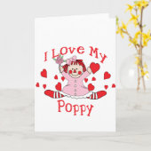 Carte J'adore My Poppy Rag Doll & Hearts (Fleur jaune)