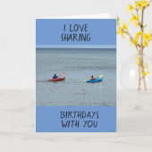 CARTE J'ADORE PARTAGER LES ANNIVERSAIRES AVEC VOUS - STY (Fleur jaune)