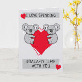 Carte J'adore passer un moment de Koalaty avec vous Gree (Fleur jaune)
