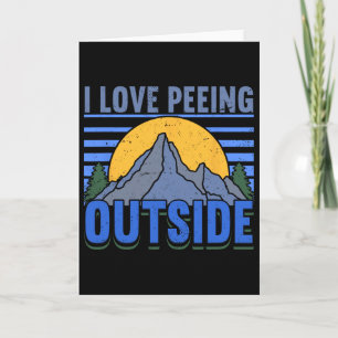 Carte J'adore pisser dehors Wanderlust drôle de randonné