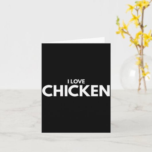 Carte J'adore Poulet Tee Shirt (Fleur jaune)