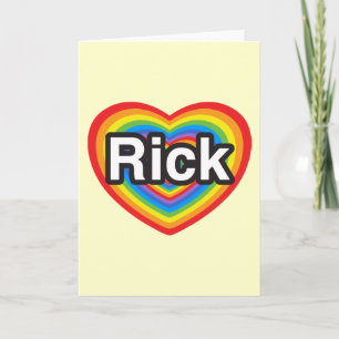 Carte J'adore Rick. Je t'aime Rick. Cœur