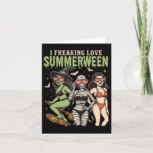 Carte J'adore Summerween Funny Halloween Femmes G (Devant)