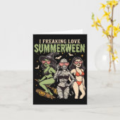 Carte J'adore Summerween Funny Halloween Femmes G (Fleur jaune)