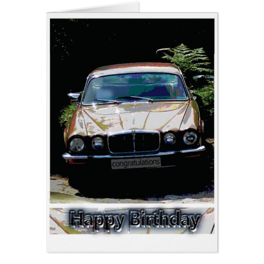 Carte Jaguar Voiture Anniversaire (Devant)