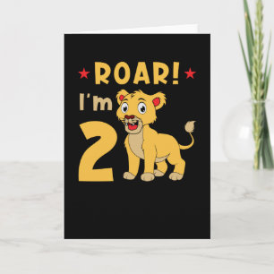 Carte J'Ai 2 Ans Lion Anniversaire