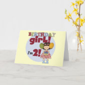 Carte J'ai 2 T-shirts et cadeaux pour fille d'anniversai (Fleur jaune)