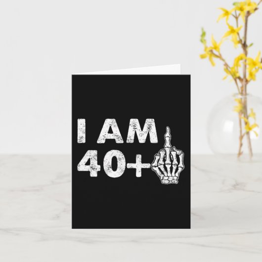 Carte J'ai 41 ans Fun Skeleton Middle Fun 41st B (Fleur jaune)