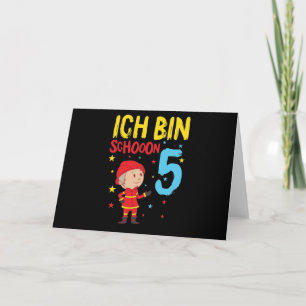 Carte J'ai 5 ans d'anniversaire de pompiers