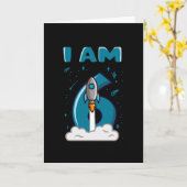 Carte J'AI 6 ans 6e anniversaire Boy Space Anniversaire (Fleur jaune)