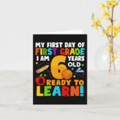 Carte J'ai 6 ans prêt à apprendre mon retour à l'école 1 (Fleur jaune)